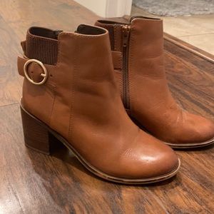 Cognac ankle boots